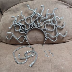 Silver Serpent Medusa Headpiece Set